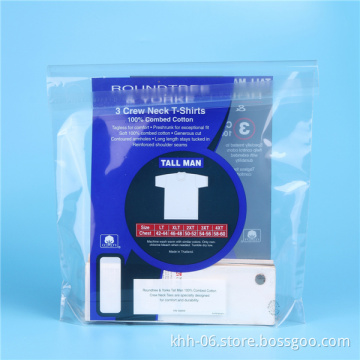 Plastic garment ziplock stand up bag with open window